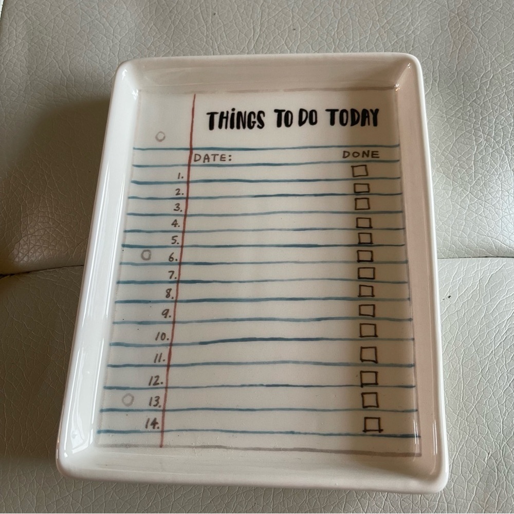 Rae Dunn Things to do Tray NWT organizer you can use dry erase board markers